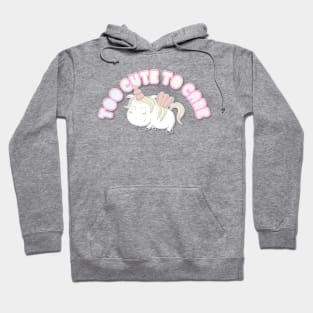 Too Cute To Care - Rainbow Pastel Unicorn Design Hoodie